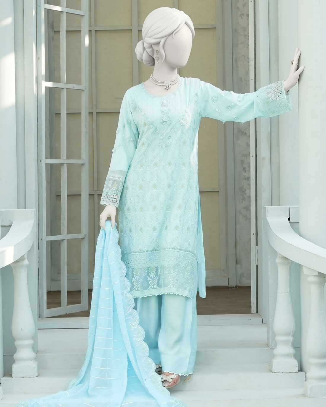 blue luxury embroidered 3 pcs suit – formal festive collection blue luxury embroidered 3 pcs suit – formal festive collection