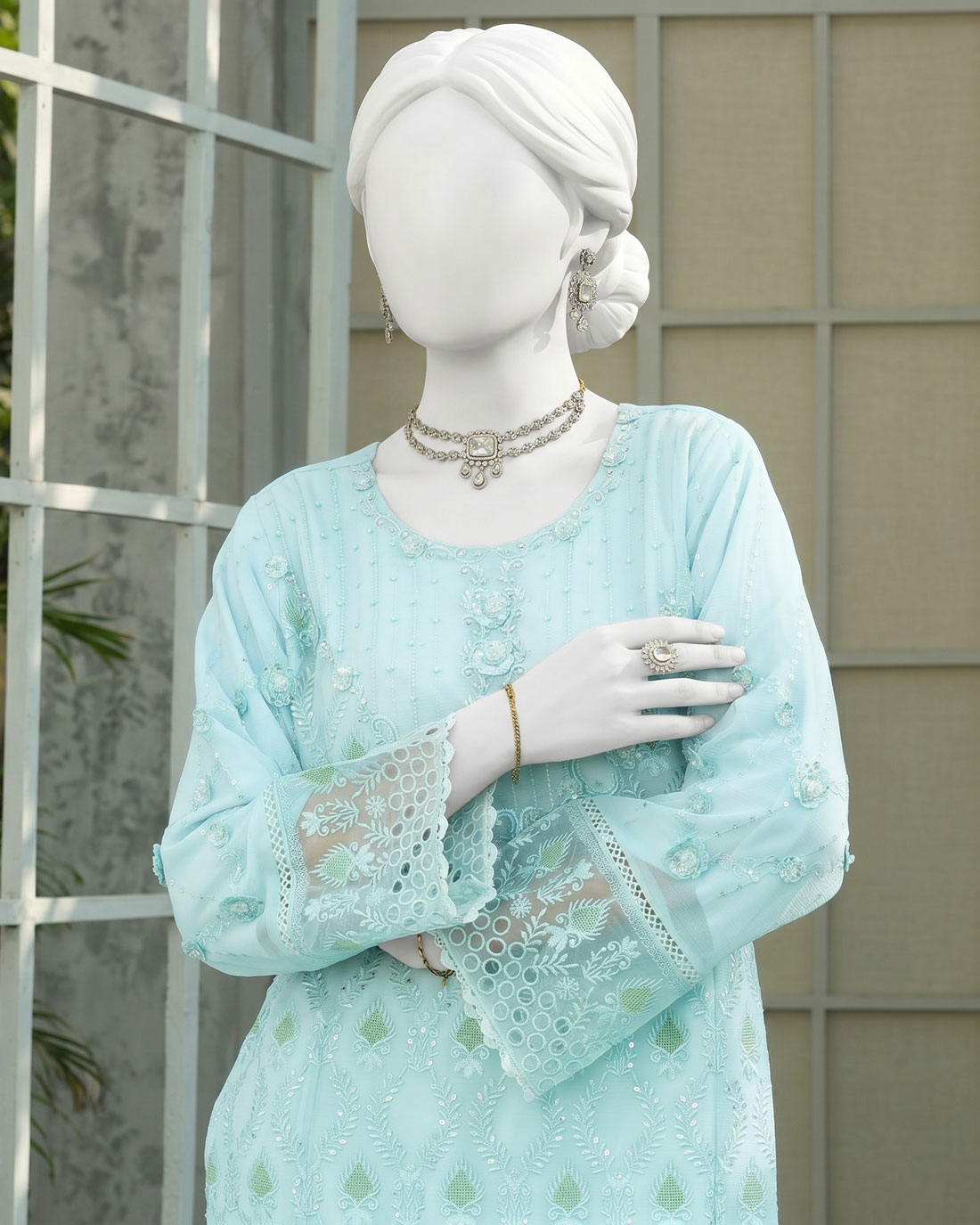 About black luxury embroidered 3 pcs suit – formal festive collection