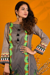 blue 3 piece printed unstitch suit