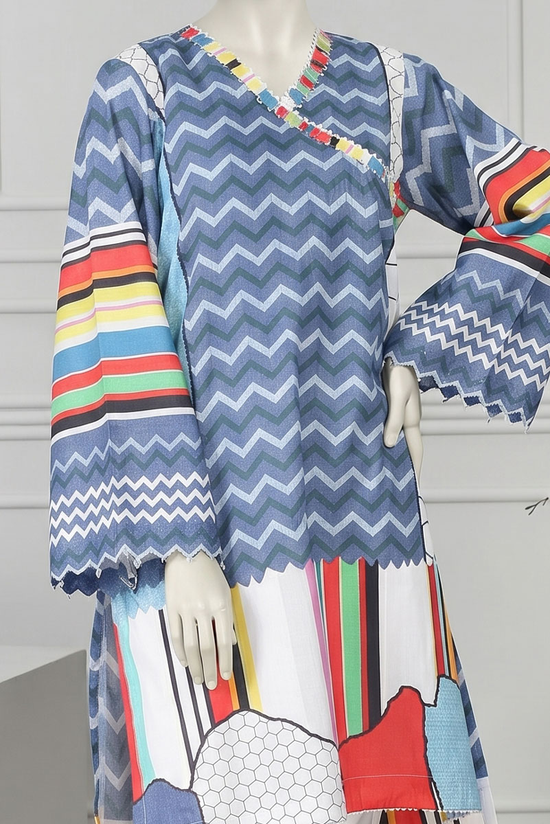 blue zigzag digital print kurti blue zigzag digital print kurti