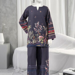 dark blue swiss lawn 2 piece