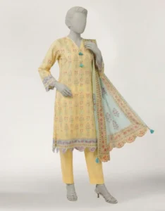 multicolor lawn embroidered unstitched 3pc