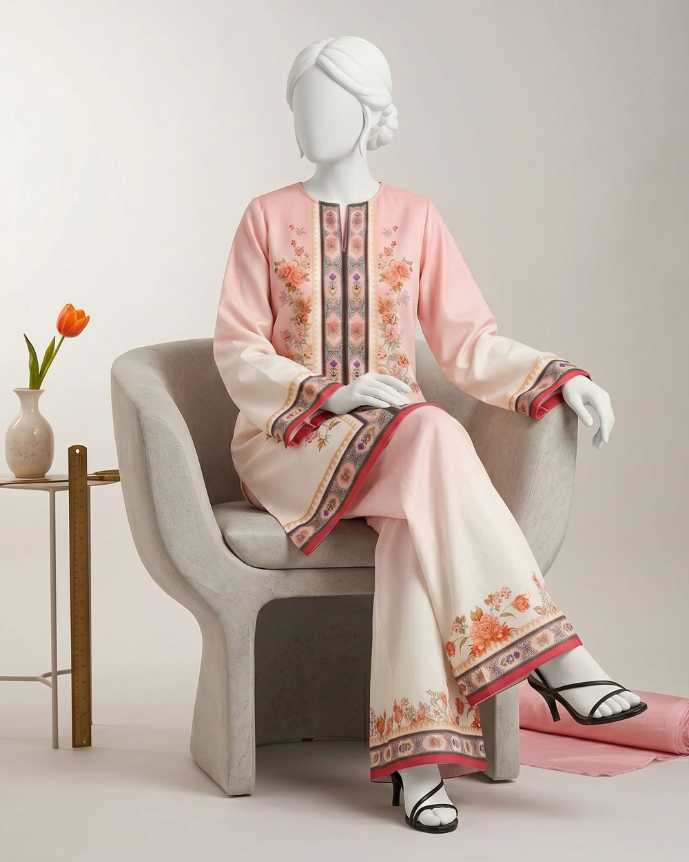 pink swiss lawn 2 pcs stitched pink swiss lawn 2 pcs stitched
