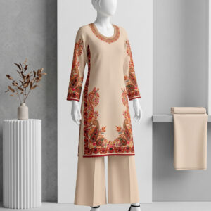 orange swiss lawn 2 pcs stitched