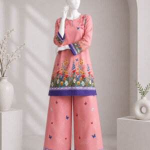 pink swiss lawn 2 pcs stitched