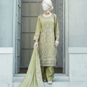 blue luxury embroidered 3 pcs suit (copy)
