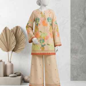 pink swiss lawn 2 pcs stitched