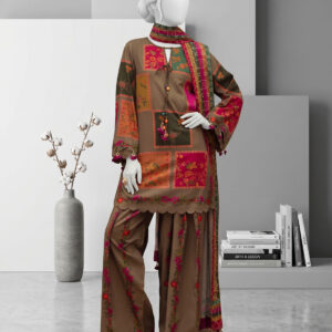 black swiss lawn 2 pcs stitched