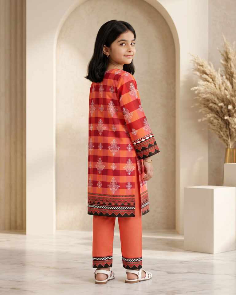 orange2 printed stitched 2pc kid1