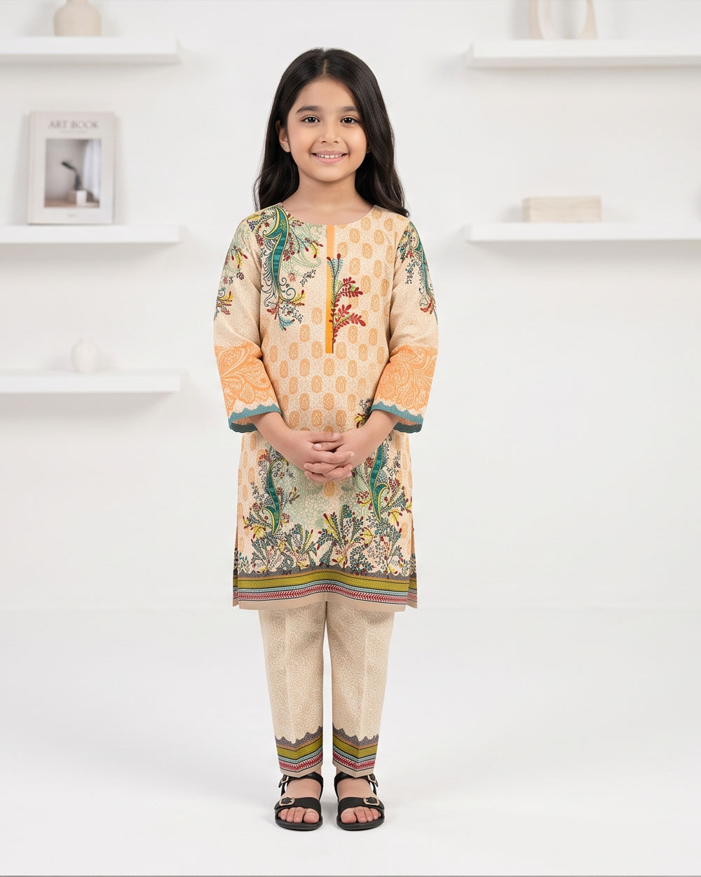 yellow1 printed stitched 2pc kid1 yellow1 printed stitched 2pc kid1