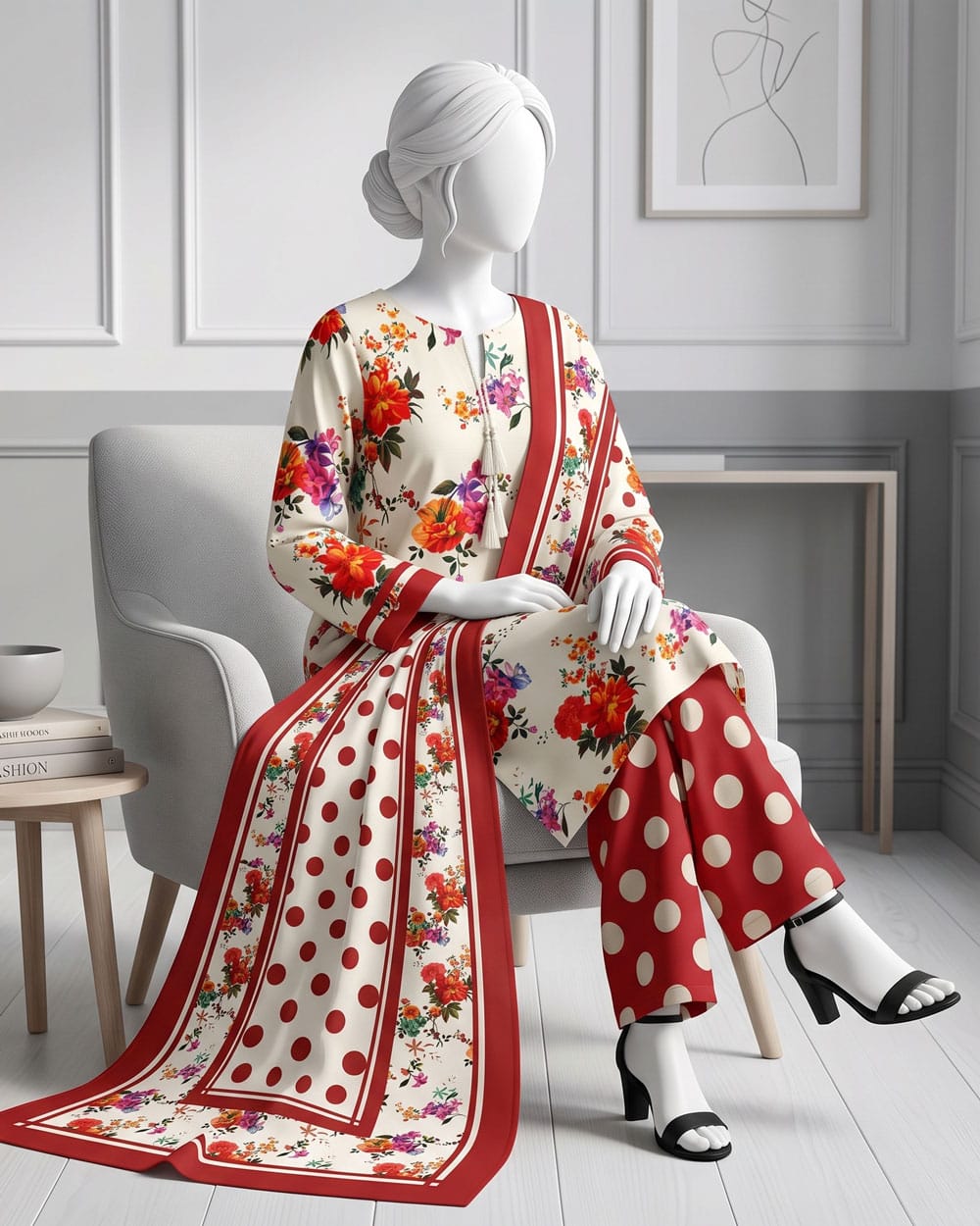 red polka 3pcs sit red polka 3pcs sit