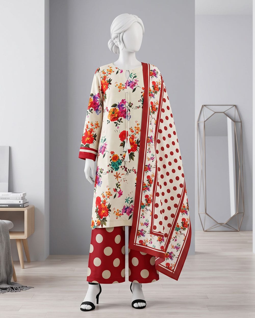 red polka 3pcs std red polka 3pcs std
