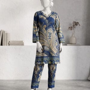 dark blue2 2pc khaddar