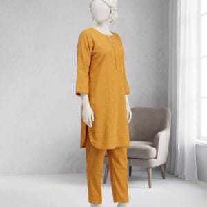 dark yellow 2pc khaddar