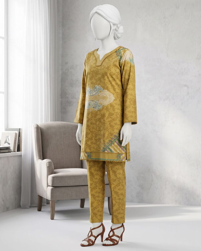 mustard 2pc khaddar2