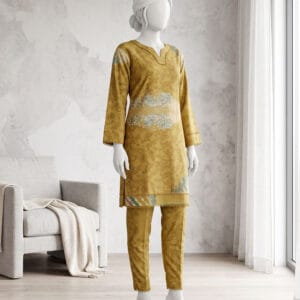 mustard2 2pc khaddar