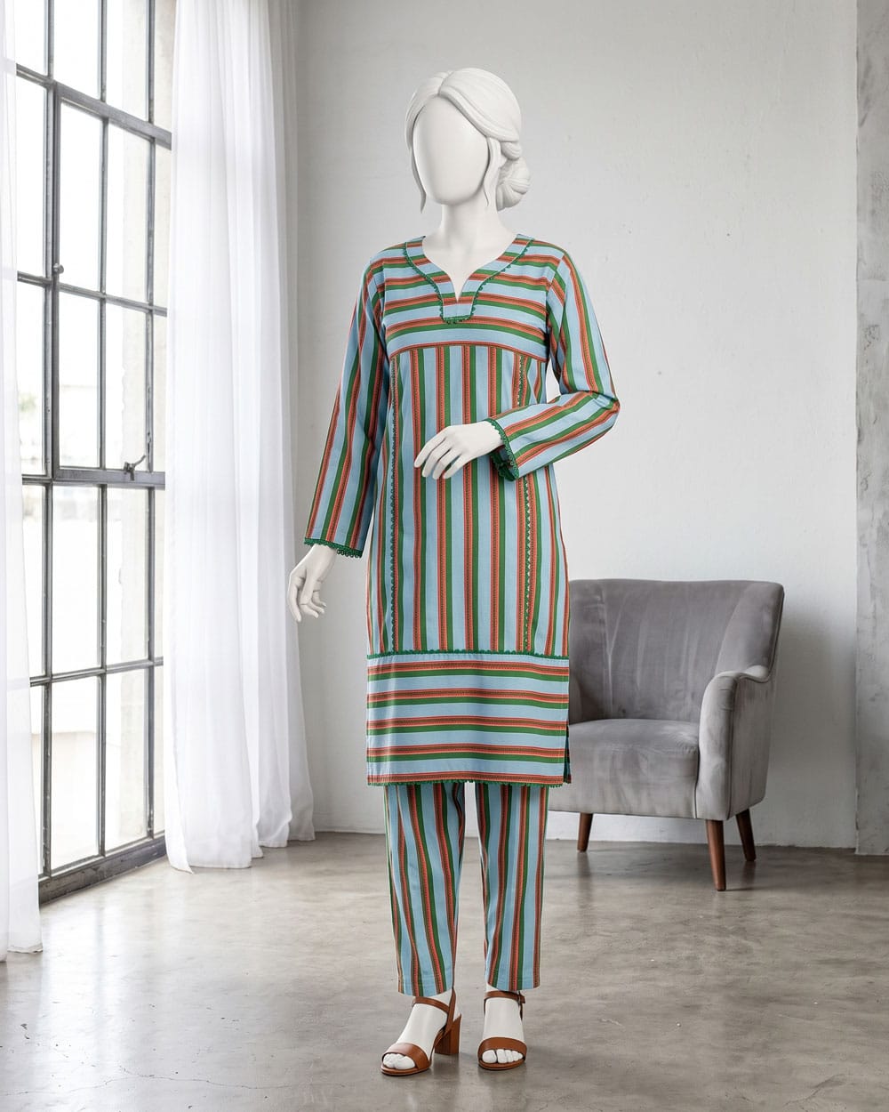 striped 2pc khaddar striped 2pc khaddar