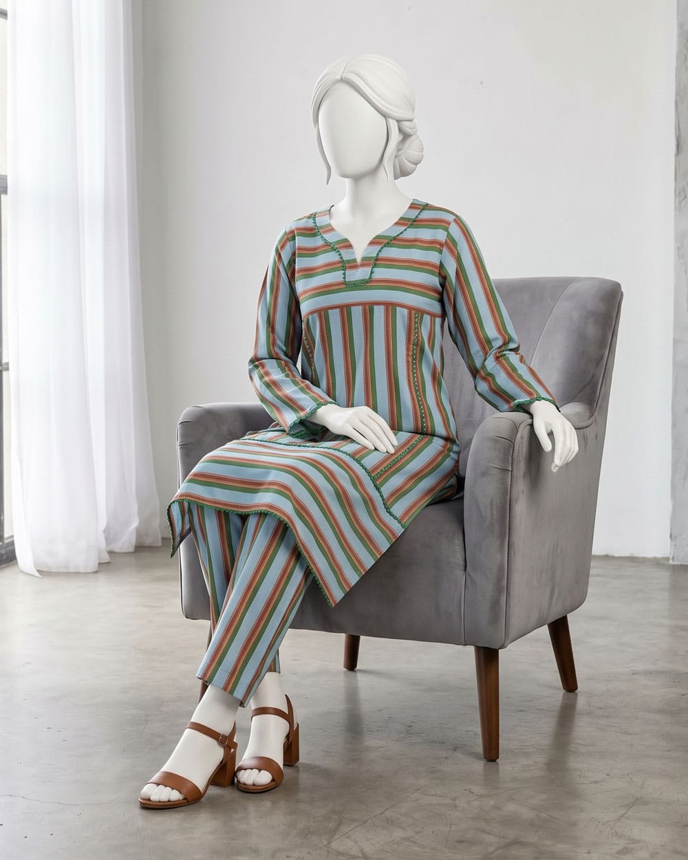 striped sit 2pc khaddar striped sit 2pc khaddar